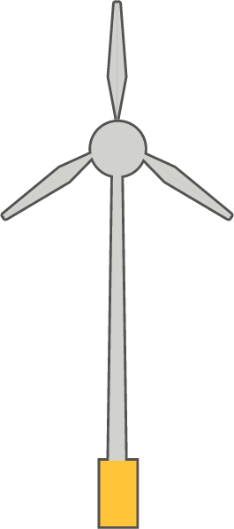 Illustration of wind farm turbine